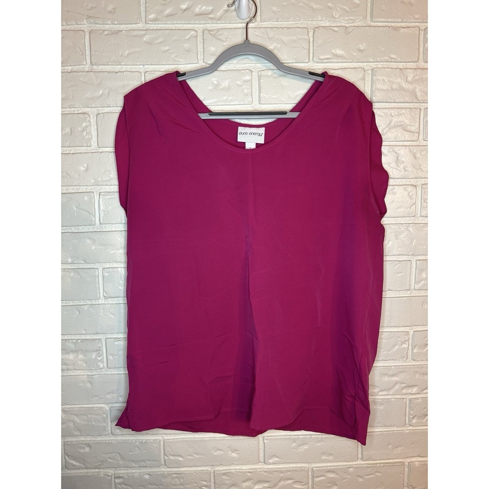 Pure Energy Vintage Magenta Pink Blouse Size 1X Barbiecore Boss Babe Top
